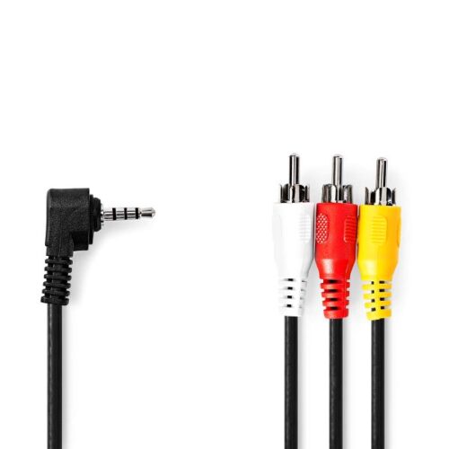 Cabo de vídeo e áudio Jack 3.5mm / 3x RCA Macho - 1 metro