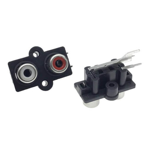 Conector RCA Stereo p/ Circuito Impresso Vertical