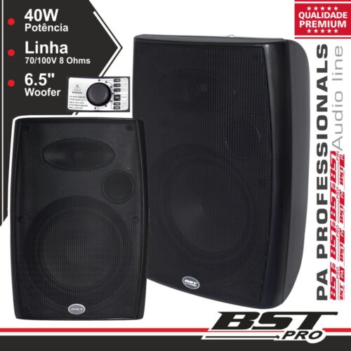 Coluna 6.5" 100V / 8Ohm 40W  Preta (unidade) -  BSTpro