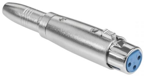 Ficha Adaptadora XLR Fêmea - Jack 6.3mm Fêmea Mono