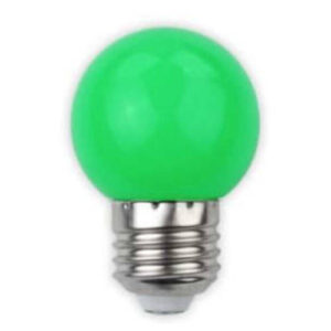 Lâmpada E27 2W globo G45 verde 270Lm