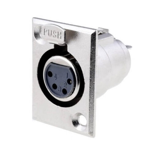 Ficha XLR 4 Pinos Fêmea p/ Painel