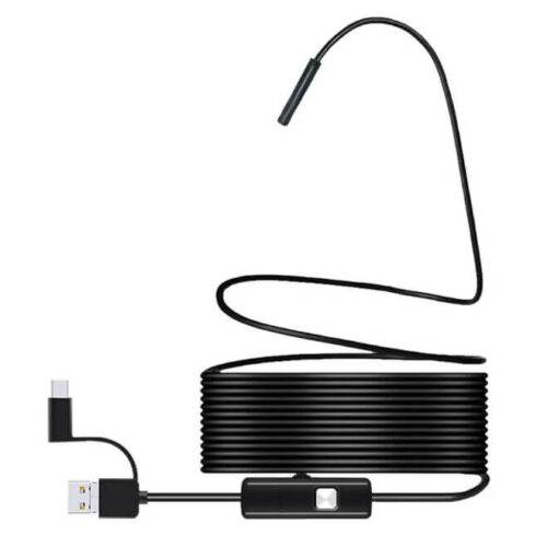 Endoscópio (câmara) com Cabo USB / USB-C Flexível p/ PC e Aandroid e iOS (2 metros)