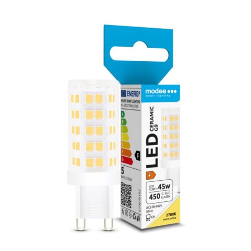 Lâmpada LED G9 Cerâmica 4,3W Branco Quente 2700K 450lm - Modee