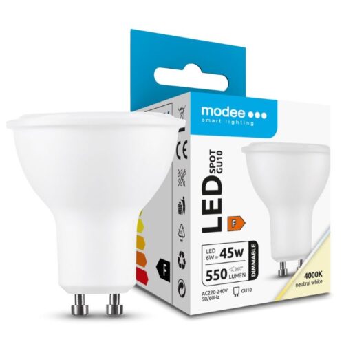 Lâmpada LED GU10 Dimável 6W Branco Neutro 4000K 550lm - Modee Lighting