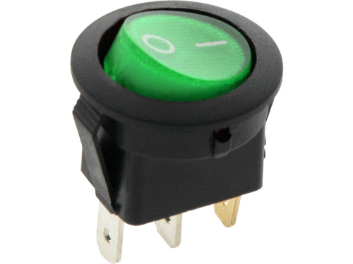 Interruptor Iluminado Verde Redondo 12V