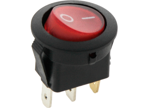 Interruptor iluminado Vermelho Redondo 12V