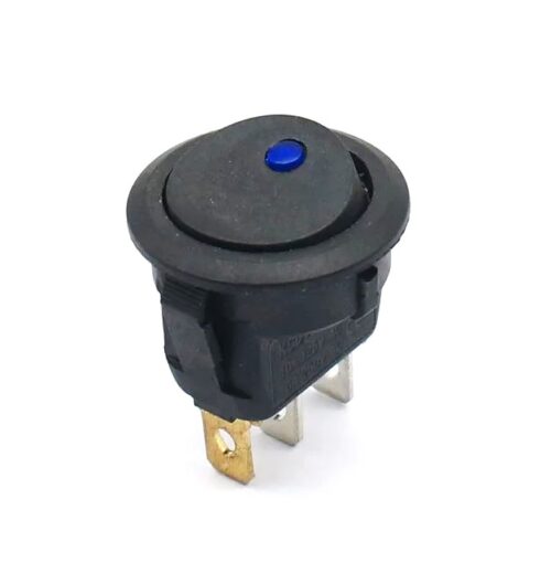 Interruptor Redondo 12V c/ Led On-Off - Azul