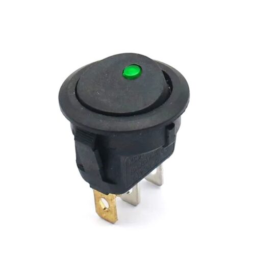 Interruptor Redondo 12V c/ Led On-Off - Verde