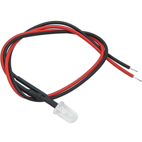 LED 3mm com fios 5V / 12V - Vermelho