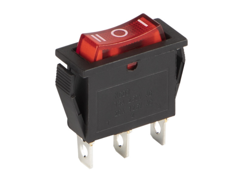 Interruptor Luminoso ON OFF ON Branco - Vermelho Duplo