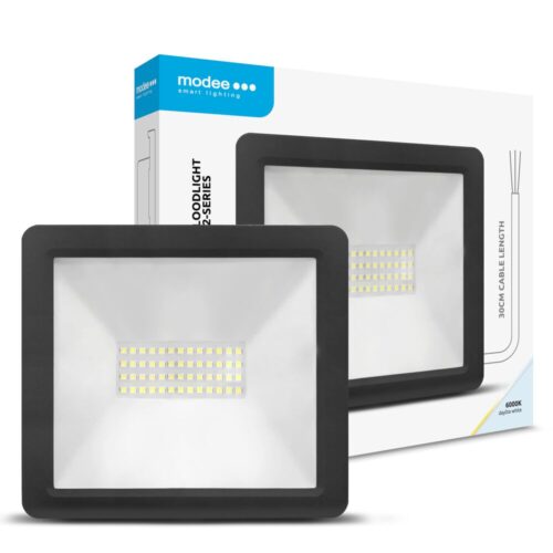 Projetor LED Exterior 50W 6000K 4500lm Preto IP65 - Modee