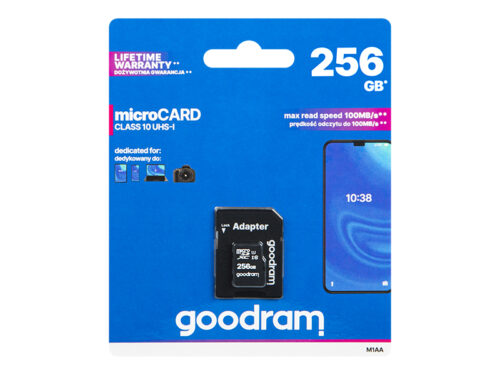 Cartão de Memória 256 GB UHS-I MicroSD + Adaptador SD (CLASS 10) - GOODRAM