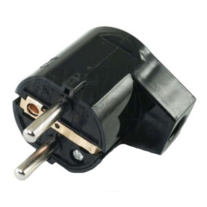 Ficha Macho c/ Terra Lateral 10A 250V - Preta