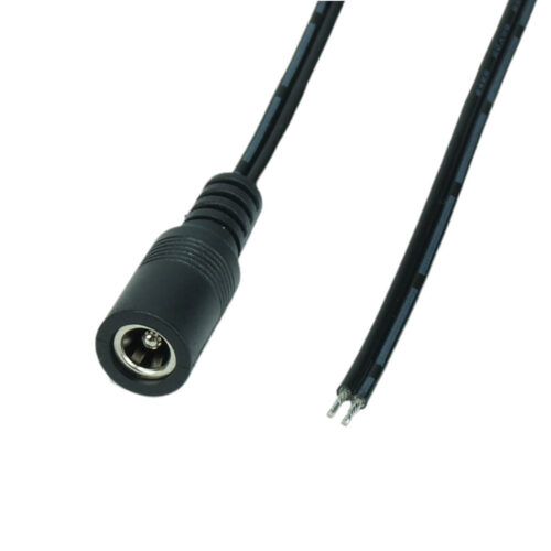 Ficha DC 5.5x2.1mm femea c/ fio de 25cm
