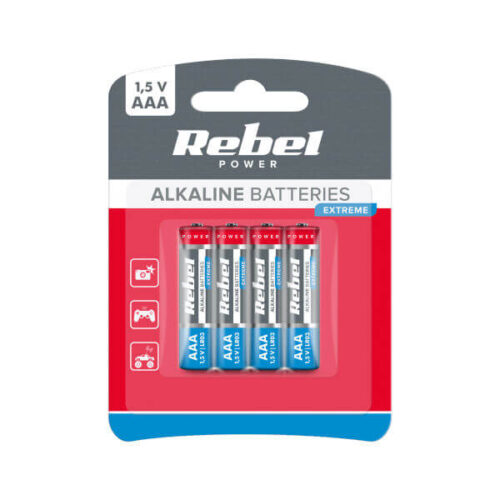 Pack 4 Pilhas Alcalinas AAA LR3 - REBEL EXTREME