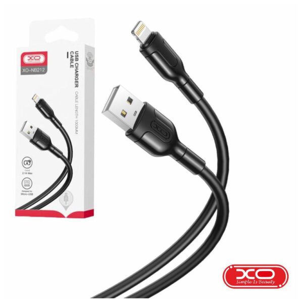 Cabo USB para iPhone (Lightning) 2.1A Preto - 1 metro