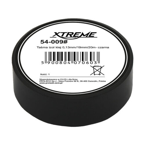 Fita adesiva de isolamento 0.13mm / 19mm / 20m - preto