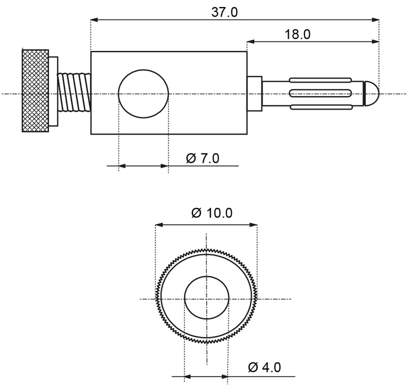 Banana para coluna 4mm banhada a ouro (vermelha) - Image 2