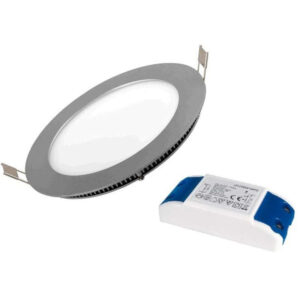 Painel de LED Redondo (aço escovado) Ø14.5cm 9W 4000K 680lm a 760lm
