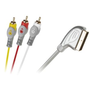 Cabo Scart 3 RCA 1,5m Prata