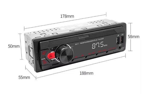 Autoradio Aux-in Receptor SD USB MP3 MMC BT WMA Porta ISO - SIRI Player - Image 3