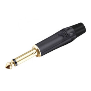 Ficha Jack 6.3mm Mono Profissional Dourada / Preta