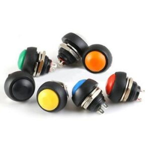 Interruptor de botón pulsador momentáneo redondo PBS-33B 12 mm Rojo