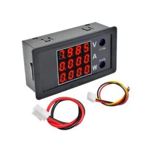 Voltímetro, amperímetro y vatímetro digitales, CC 0-100 V, 10 A, pantalla LCD