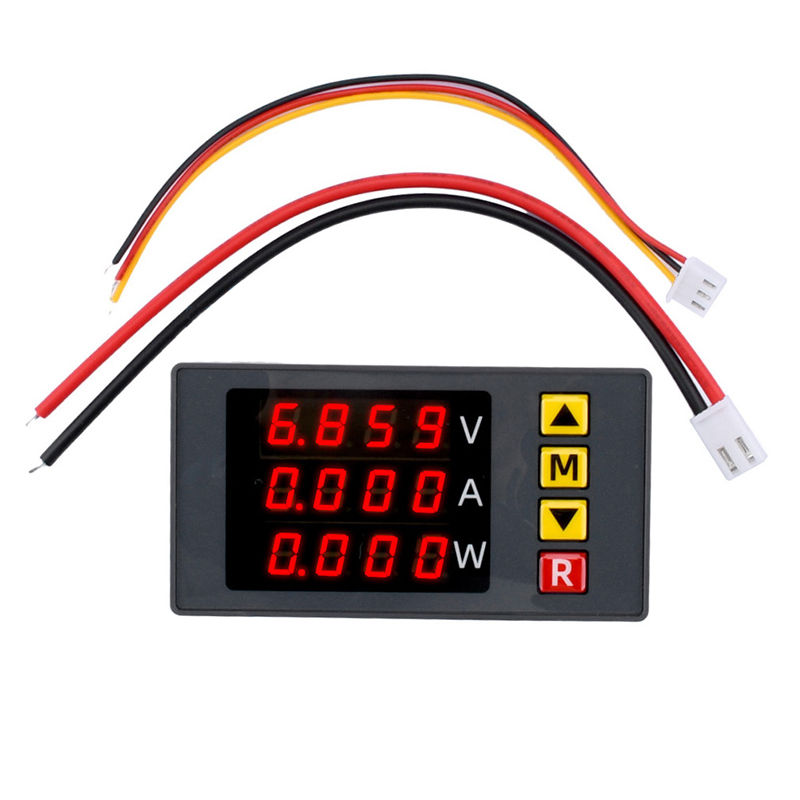 Voltímetro Digital Amperímetro Wattímetro DC0-100V 10A Display LCD