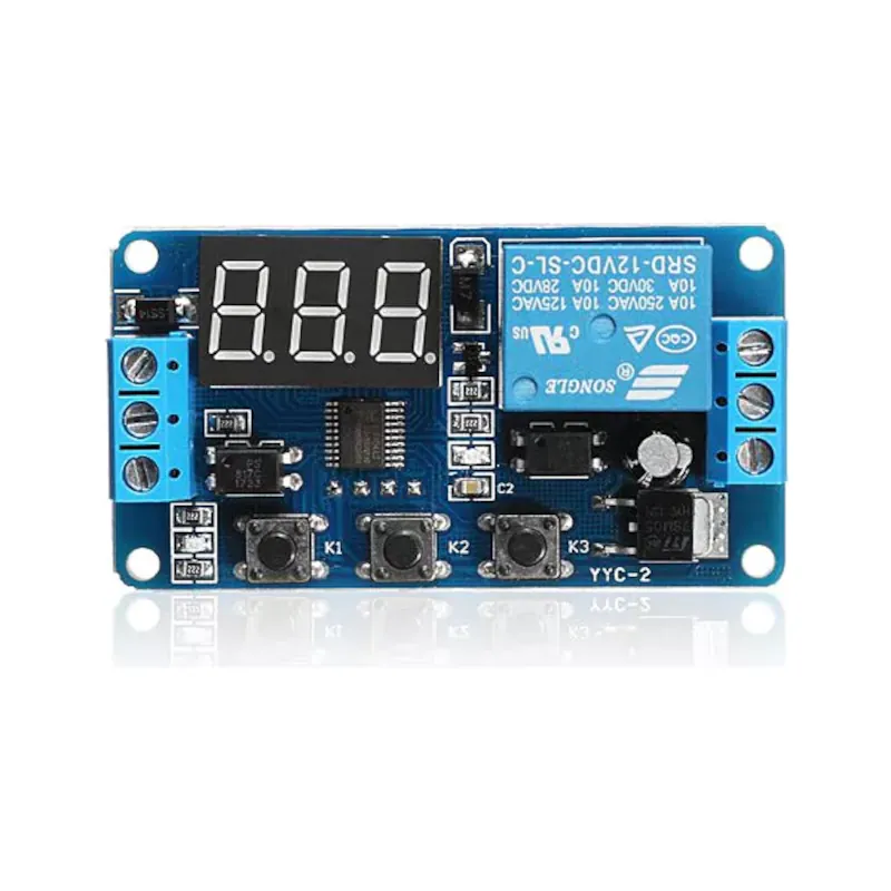 Temporizador de atraso digital com LED duplo DC 12V / 24V c/ caixa