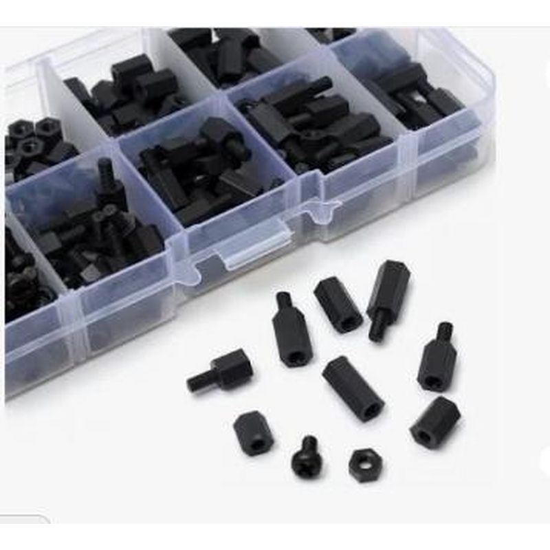 Espaçador + Porca + Parafuso nylon - 180 peças
