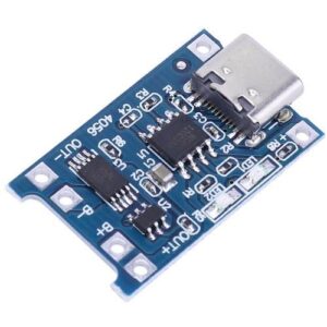 Placa de proteção de carregamento de bateria lítio 18650 c/ ficha USB-C