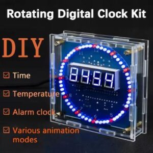 Kit faça você mesmo com relógio LED giratório de 4 bits
