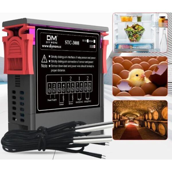 Controlador de temperatura digital STC-3008 - Image 2