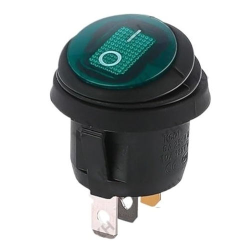 Interruptor ON/OFF basculante 220V à prova de água - verde