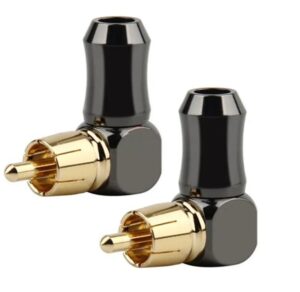 Conector RCA macho de 90 grados de alta calidad (par)