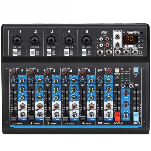 Mesa de Mistura profissional 7 canais - USB Bluetooth