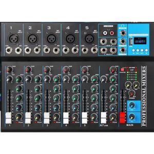 Mesa de mezclas profesional de 7 canales - USB Bluetooth