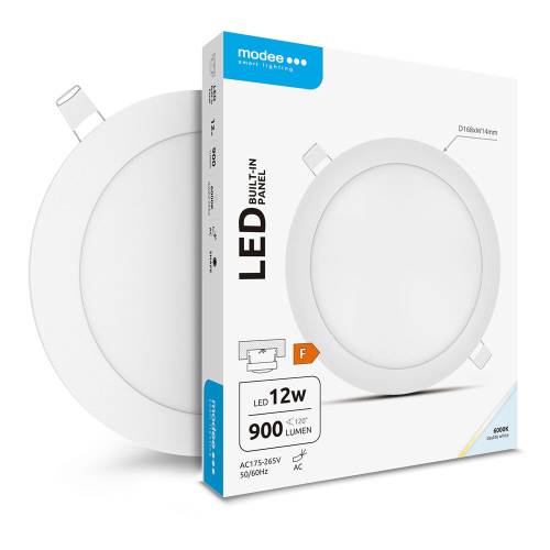 Painel de LED Redondo Encastrar Ø 17cm 12W Branco Fio 6000K 900lm - Modee