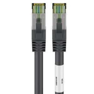 Cabo de rede RJ45 CAT 8.1 S/FTP (PiMF) preto 5 metros - Goobay