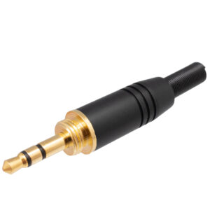 Conector jack estéreo de 3.5 mm con rosca - Negro