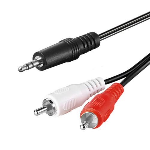 Cabo Jack 3.5mm Macho/ 2x RCA Macho (cobre) - 1.5 metros