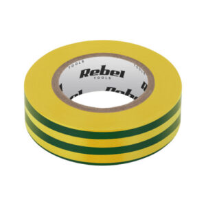 Cinta adhesiva aislante 0.13 mm / 19 mm / 9 metros - Verde / Amarillo