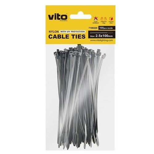 Abraçadeira Nylon Preta 2.5x100 mm - 100 Unidades