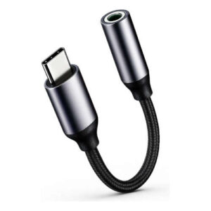 Cabo Adaptador USB-C Macho - Jack 3.5mm Fêmea Stereo (alta qualidade)