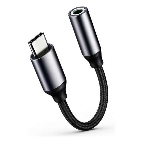 Cabo Adaptador USB-C Macho - Jack 3.5mm Fêmea Stereo (alta qualidade)