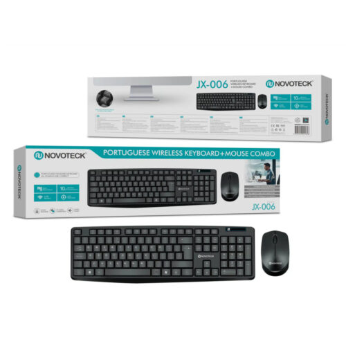 Pack s/ Fios Teclado PT + Rato - NOVOTECK