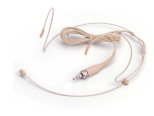Microfone de cabeça cor de pele clara c/ Ficha Jack 3.5mm com rosca