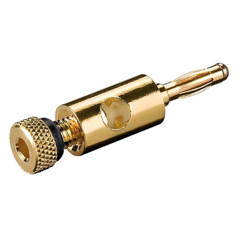 Banana para coluna 4mm banhada a ouro (preta)